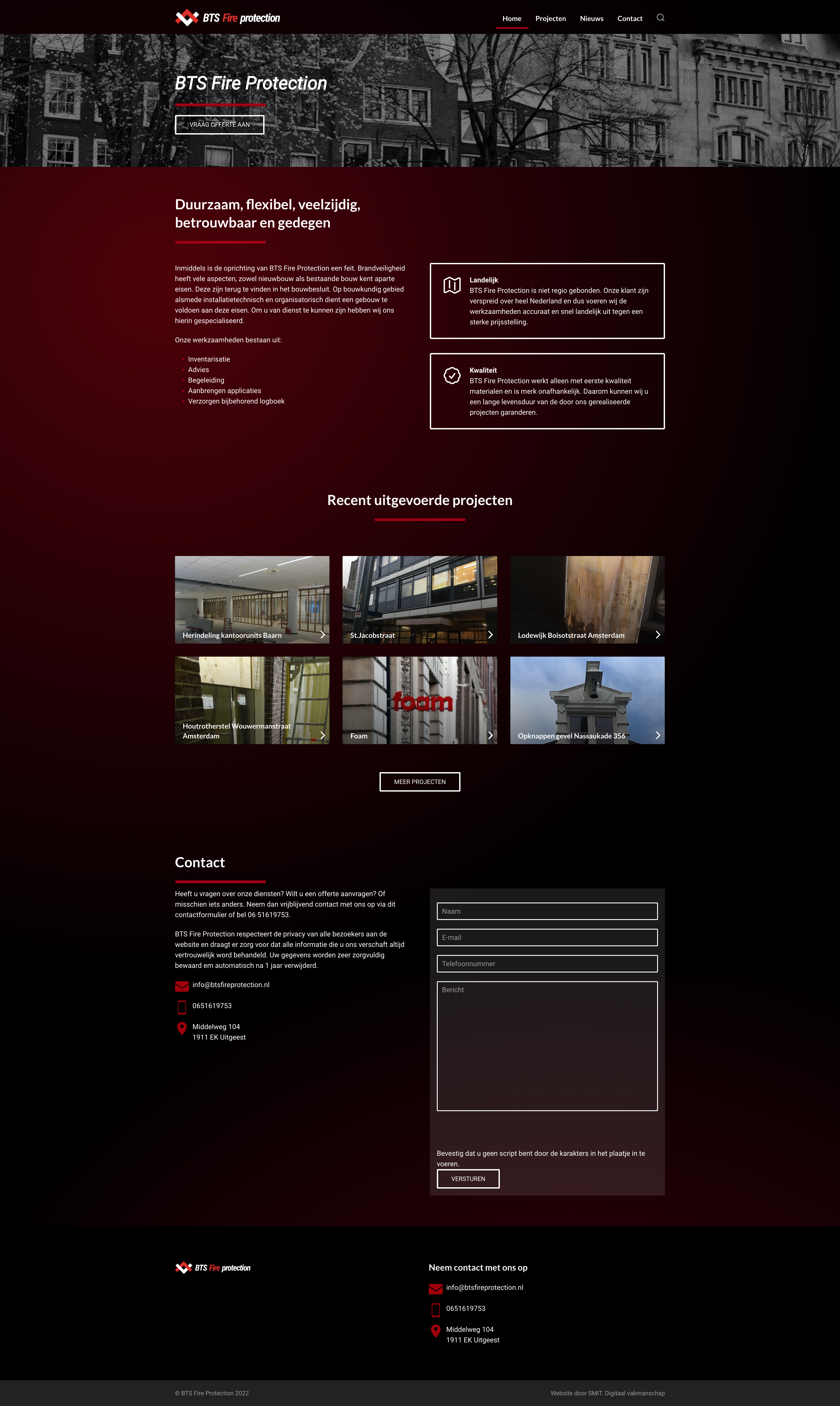screenshot van de website