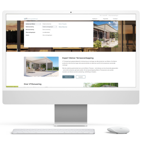 Screenshots van de website